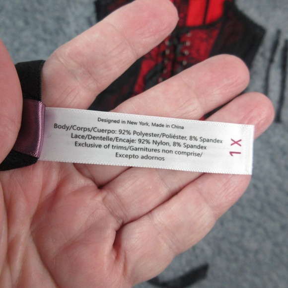 Adore Me Corset Bustier Set Womens 1X Black Lace Satin Garter Thong Lingerie NWT - Picture 7 of 16